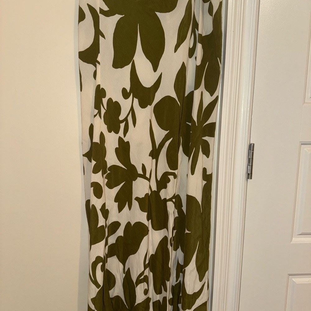 Floral Green and White Skirt